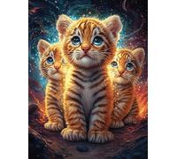 Cachorros de Tigre con su Madre Puzzle 300 Piezas Educativo Impresión HD Paisaje Ciencia ficción Juego De Rompecabezas para Familia Entretenimiento Inteligente Construir Maquetas 300 PCS