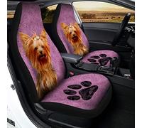 Cachorros De Yorkshire Terrier De Pelo Largo 2 Piezas Auto Asiento Delantero Cojín Transpirable Fundas De Asientos Delantero Suave Cubre De Asiento Delanteros Universal para Sedán Coches Auto