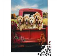 Cachorros Golden Retriever 1000 Piezas Cartón Extra Grueso Rompecabezas Clásicos para Adultos Entrenamiento Cerebral Decoración De Paredes Idea De Regalo 52x38cm/1000pcs