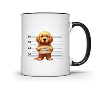 Cachorros Golden Retriever En La Cárcel (Foto Policial) Tazas De Cerámica Con Asa Tazas De Desayuno Microondas Mug Para Cappuccino Escuela Té 330Ml