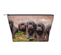 Cachorros Labrador Familia Cachorros Pequeños Marrón, Bolsa de artículos de tocador Bolsa de Maquillaje Bolsa de cosméticos Bolsa de artículos de tocador de Viaje portátil