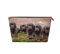 Cachorros Labrador Familia Cachorros Pequeños Marrón, Bolsa de Maquillaje Bolsa de cosméticos Bolsa de artículos de tocador de Viaje portátil Bolsa de artículos de tocador