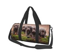 Cachorros Labrador Familia Cachorros Pequeños Marrón, Bolsa de Viaje de Gran Capacidad, Bolso Redondo, Bolsa de Viaje Deportiva, Bolsa de Mano, Bolsa de Fitness