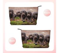 Cachorros Labrador Marrones Pequeños Cachorros Familia,Neceser de Pana, Neceser de Maquillaje portátil, Neceser de Viaje