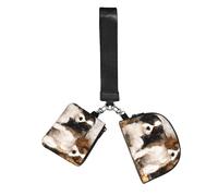 Cachorros pequeños de Cavalier King Charles Spaniel,Bolso de muñeca para deportes al aire libre, monedero portátil, cartera de muñeca con llavero desmontable