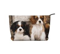 Cachorros pequeños de Cavalier King Charles Spaniel,Neceser de Pana, Neceser de Maquillaje portátil, Neceser de Viaje