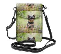 Cachorros pequeños de Yorkshire Terrier, mascotas, perros,Bolsos para celular para mujer, bolsos pequeños cruzados - Cartera para celular de cuero sintético con ranuras para tarjetas de crédito