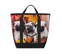 Cachorros Pug,Bolsas de almuerzo de gran capacidad, bolsa de mano térmica para mujeres, hombres, trabajo, picnic, viajes.