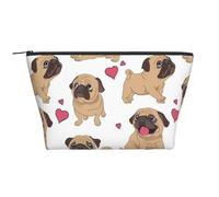 Cachorros Pugs Divertidos Dibujos Animados, Bolsa de artículos de tocador Bolsa de Maquillaje Bolsa de cosméticos Bolsa de artículos de tocador de Viaje portátil