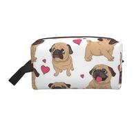 Cachorros Pugs Divertidos Dibujos Animados, Bolsa de Maquillaje Bolsa de cosméticos Bolsa de artículos de tocador de Viaje portátil Organizador de Bolsa de Maquillaje