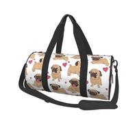 Cachorros Pugs Divertidos Dibujos Animados, Bolsa de Viaje de Gran Capacidad, Bolso Redondo, Bolsa de Viaje Deportiva, Bolsa de Mano, Bolsa de Fitness