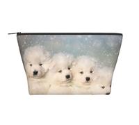 Cachorros Samoyedo Perros Blancos Familia Samoyedo Pequeño, Bolsa de artículos de tocador Bolsa de Maquillaje Bolsa de cosméticos Bolsa de artículos de tocador de Viaje portátil