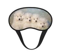 Cachorros Samoyedo, Perros Blancos, Familia Samoyedo Pequeño, Cubiertas oculares completas, antifaces para dormir que bloquean la luz, orejeras opacas para dormir