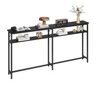Cachpib Mesa consola estrecha con 2 estantes, 180 x 20 x 99 cm, mesa de pasillo, mesa de exposición, mesa de pasillo, mesa de sofá para pasillo, salón, dormitorio