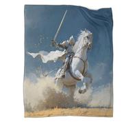 Cacique de caballería Ropa Cama para AdolescenteArte fantástico Medieval Estampada Manta De Felpa Cómoda Y Suave Y Esponjosa Adecuada para Sofá Cama Sofá 50x60inch(127x152cm)