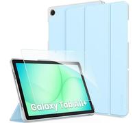 CACOE Funda Compatible con Samsung Galaxy Tab A11+ Plus/ A9+ 11 Pulgadas 2025 (SM-X236B/SM-X230)- Ultra Slim PU Protectora Carcasa, con Pellicola Protettiva Vetro Temperato, Azul Hielo