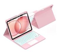 CACOE Funda con teclado compatible con iPad Air 7 Generación 2025 M3 11 pulgadas/Air 6/5/4 generación 2024/2022/2020 con panel táctil, iluminación de 7 colores extraíble teclado francés inalámbrico