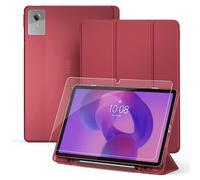 CACOE Funda para Lenovo Idea Tab 11 pulgadas 2025 con película protectora - Funda ultradelgada con función de soporte, funda de piel sintética delgada, Vino tinto