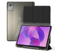 CACOE Funda para Lenovo Idea Tab de 11 pulgadas 2025 con película protectora - Ultra delgada con función de soporte, funda de piel sintética delgada, negra
