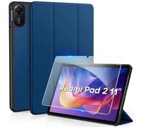 CACOE Funda para Xiaomi Redmi Pad 2 de 11 Pulgadas con Protector de Pantalla - Ultra Fina con función Atril Slim PU Cuero Smart Case Azul Océano