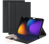 CACOE Funda Teclado Compatible con Xiaomi Mi Pad 7/ Mi Pad 7 Pro (11.2 Pulgadas, 2025) con Touchpad, [Español] Iluminación de 7 Colores Teclado Inalámbrico Desmontable, Negro