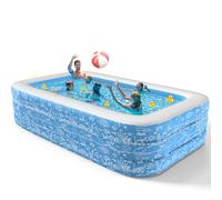 CACSPS Piscina hinchable de 300 x 165 x 56 cm, piscina inflable grande para niños y adultos, piscina familiar de larga duración, piscina infantil para jardín, patio trasero o interior