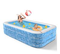 CACSPS Piscinas hinchables, 200 x 132 x 51 cm, Gran piscina hinchable para niños y adultos, Piscina familiar duradera para el ocio, Piscina infantil para jardín, patio trasero o interior