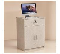 Cact - Contador de recepción con estante hidráulico de 16 mm de grosor, cierre suave, rieles guía silenciosos, protección antipellizcos, diseño de 3 sectos para uso minorista y de oficina