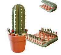 Cactichess: Juego de ajedrez de Cactus, Juego de ajedrez Enrollable de Temas de Cactus con Estuche e imanes Libres, Piezas de tesores de Plantas suculentas Impresas en 3D, Juego de Mesa (1set)