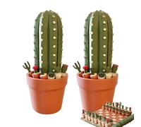 Cactichess: Juego de ajedrez de Cactus, Juego de ajedrez Enrollable de Temas de Cactus con Estuche e imanes Libres, Piezas de tesores de Plantas suculentas Impresas en 3D, Juego de Mesa (2set)