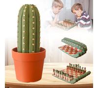 CactiChess - Juego de ajedrez Enrollable con Cactus, Juego de ajedrez con 32 Piezas Impresas en 3D, Tablero de ajedrez magnético Plegable, reuniones Familiares y de Pareja (1pcs)