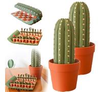 Cactichess, Roll up Cactus Chess Set, 32PCS Cactus Chess Board, 3D Printed Portable Chesses Sets Gifts, Succulent Plant Chesses Pieces, Creative Gift for Family, Friends and Plant Lovers(2PCS)