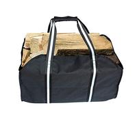 CACTIYE Bolsa de Asas con Registro de Lona Porta Chimenea de Interior Bolsas de leña Portacontenedor Grande, leña Soporte para Bolsa de Transporte, Brazo Cargador de Tela para leña (Negro)