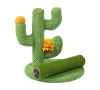 Cactus Cat Tree Scratcher - Juguete de Pole Cubierto de sisal, Green Cat Post | Torre de Scratch de Cactus de Ahorro de Espacio Resistente con Base, Soporte de rasguños de interactivos de Larga