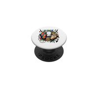 Cactus con cráneos de Toro Bohemio del sudoeste PopSockets PopGrip Adhesivo