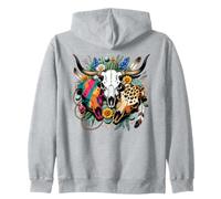 Cactus con cráneos de Toro Bohemio del sudoeste Sudadera con Capucha