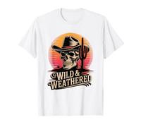 Cactus de Calavera de Vaquero Salvaje y Desgastado Country Western Camiseta