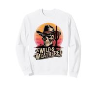 Cactus de Calavera de Vaquero Salvaje y Desgastado Country Western Sudadera