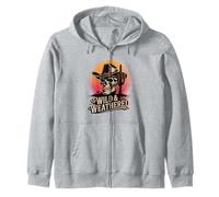 Cactus de Calavera de Vaquero Salvaje y Desgastado Country Western Sudadera con Capucha