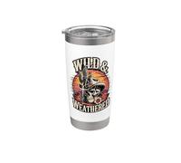 Cactus de calavera de vaquero salvaje y desgastado Country Western Vaso térmico de acero inoxidable de doble pared