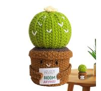 Cactus De Ganchillo Positivo | Planta En Maceta Hecha A Mano - Adorno De Escritorio Hecho A Mano En Forma De Cactus para Niños Adolescentes Y Practicantes De Mindfulness