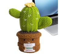 Cactus De Ganchilo Motivador | Planta Tejida A Mano para Niños,De Escritorio Hecho A Mano En Forma De Cactus para Niños Adolescentes Y Practicantes De Mindfulness