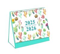 CACTUS DESCUMENTS CALENDAR - COMPACT FECHA TRACKER, 7.1x8.1 Planner | Calendario de cuadrícula temática floral, cuaderno de espirales de papel grueso, para el trabajo de trabajo Home School Tracking