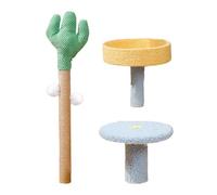 Cactus Design Cat Climbing Tree, Interactive Cat Tree with Balls, Multifunctional Cat Tree with Scratching Posts, Removable Cats Climber Stand 15.35x15.35x32.68" for Small and Large Cats