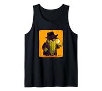 Cactus divertido con estilo detective para un ambiente cómico Camiseta sin Mangas