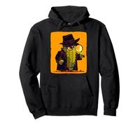 Cactus divertido con estilo detective para un ambiente cómico Sudadera con Capucha