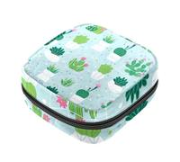 Cactus First Period Kit para niñas, bolsa menstrual de tampón, soporte para almohadilla de lactancia con cremallera, organizador de servilleta sanitaria