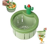 Cactus Kitchen Sink Drain Strainer, 2024 New Press Automatic Dumping Kitchen Sink Drain Strainer Basket, Home Use Kitchen Waste Collector Sink Filter Net Lifting Basket (Small-Green)