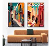 Cactus modernos México Humanidades Viajes Paisaje Ciudad Calle Chicas Pósteres Lienzos Impresiones Arte Abstracto Mural Decoración del hogar 15.7”x 23.6”(40x60cm) x2 Sin marco