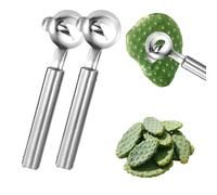 Cactus Peeler Spoon, de pelado de cactus multifunción Pelador de nopales, cuchillo de pelado nopales de acero inoxidable y cortador de fideos para artilugios de cocina(Silver,4 pcs)